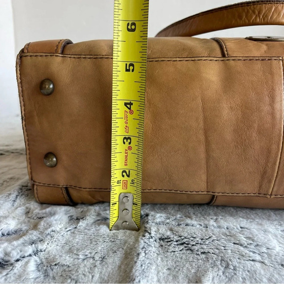 Fossil Vintage Reissue Tan Leather Satchel Shoulder Bag Business Shoulder Bag - Picture 15 of 16